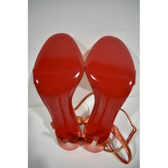 Christian Louboutin Loubigirl 100 Fiamma Red Ankle Strap Sandal Heel Pump 38.5 - Picture 12 of 12